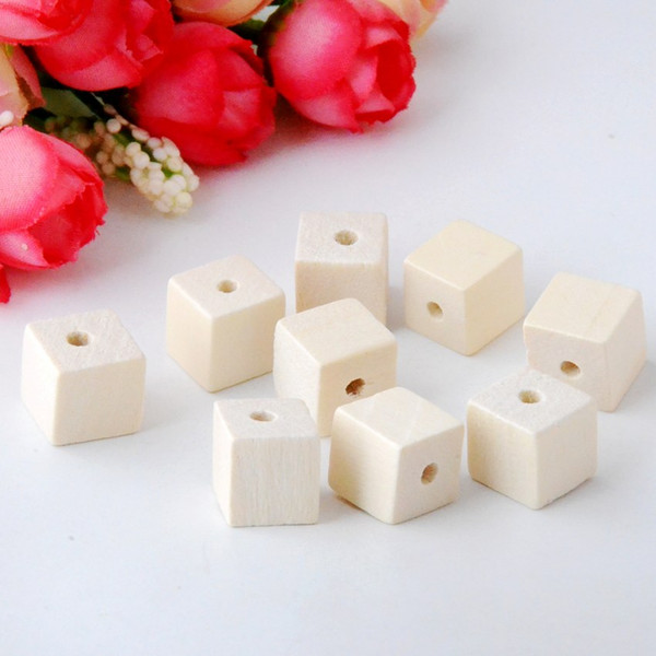 spacer Free Shipping 10/12/20mm Nature Wooden Cube Unfinished Faceted Wood Spacer Finding Square Cubic Beads DIY Accessory