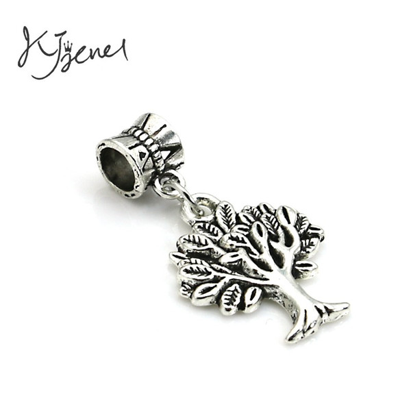 diy 5pcs/lot Tibetan Silver Plated Tree of Life Charm Beads fit European Charms Bracelet Diy Jewelry Findings Handmade