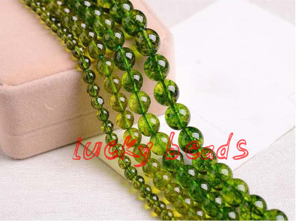 spacer beads Natural Stone Green Peridot Round Loose Spacer Beads 6 8 10mm Pick Size For Jewelry Making Diy Bracelet Free Shipping-F00276