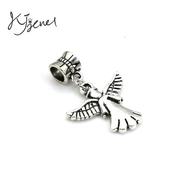 bracelet craft 5pcs Tibetan Silver Plated Angel Charm Beads European Charms Bracelet Jewelry Diy Jewelry Findings Handmade Craft