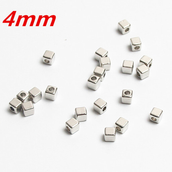 00pcs 4mm silver Acrylic Square Cube Spacer Beads For Jewelry Making DIY Necklace Bracelet 500pcs 4mm silver Acrylic Square Cube Spacer B...