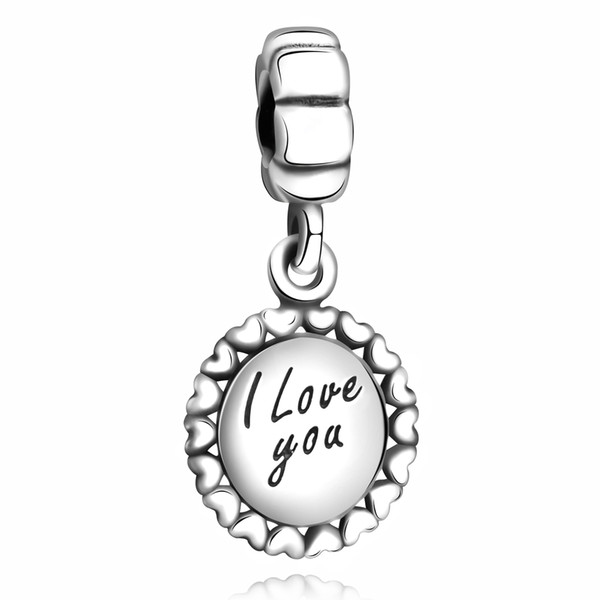 Authentic 925 Sterling Silver Love Theme Romantic Gift Charm Fit Bracelet Necklace for Women Fashion Jewelry