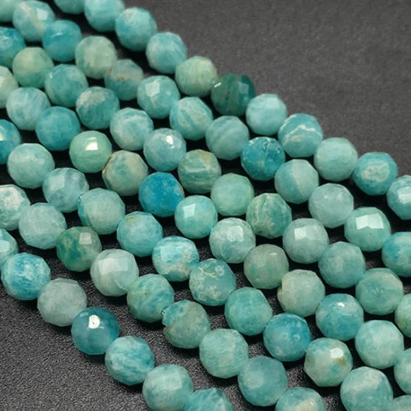 4mm natural sunstone/Amazonite beads. faced shape. large selection of Loose Beads for Bracelet Necklace Making.