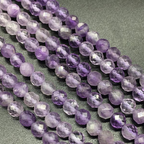 4mm natural Amethyst/green crystal beads. faced shape. large selection of Loose Beads for Bracelet Necklace Making.