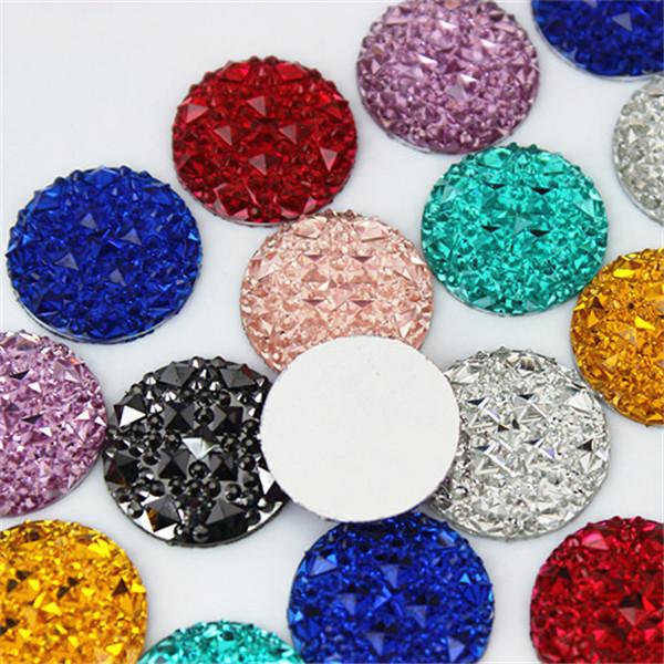 100PCS 20MM Resin Round flatback Resin Rhinestones Crystals and Stone Beads Scrapbooking crafts Jewelry Accessories ZZ414