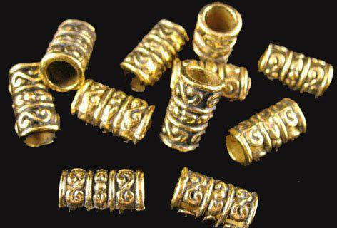 150Pcs Antiqued gold Ornate tube spacer beads A528G