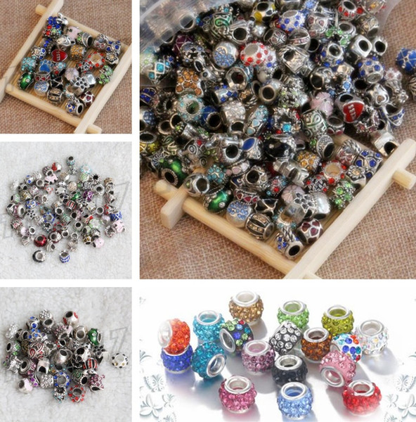 Fashion retro Bracelet big hole bead alloy point drill big hole bead partition bead Bracelet accessories Loose Beads T5C6003