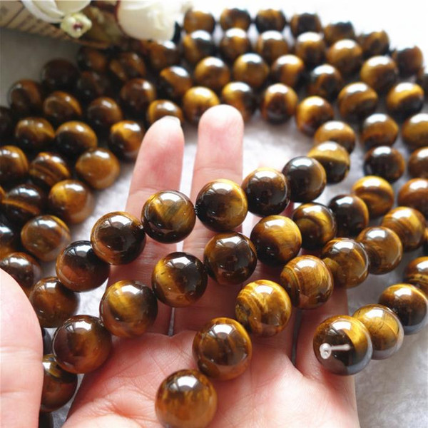 8/10/12 mm Natural gemstone round Loose Beads tiger eye stone Beads For Bracelet DIY Jewelry Making more size for choice