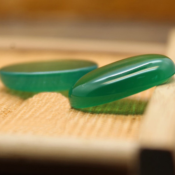 18*25mm Natural Green Agate Gemstone Cabochon Oval Cabochon Polished Gemstone Cabochon Natural Gemstone Agate Stone Authentic Green Agate