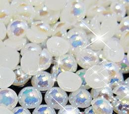 free shippment 1000pcs/bag 5mm AB Color Glue on Loose Pearl Beads Imitation Flatback Half Round Pearl For DIY phone caseNail Art