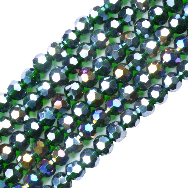 Football Faceted Shape Austrian Crystal 4 6 8MM Deep Green Color Round Loose beads Jewelry Bracelet Accessories Making DIY