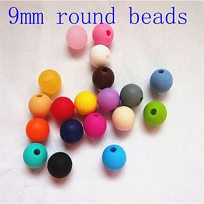 9mm Round Bead Silicone DIY Loose Beads/Pendant Bead /Mommy Silicone Teething Necklace Beads Fits Baby Nursing Necklaces & Bracelets