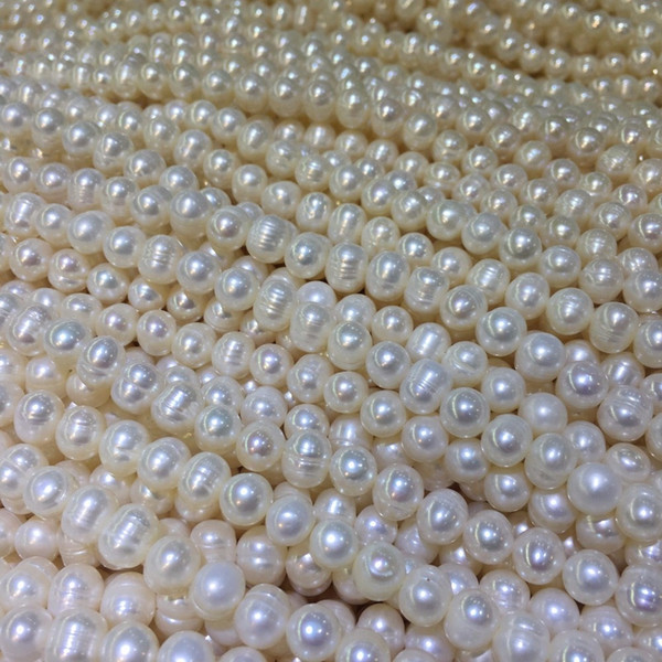 Wholesale Natural Cultured Near Round Freshwater Pearl Strings DIY Jewelry 15