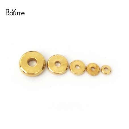 BoYuTe 100Pcs 3MM 4MM 5MM 6MM 7MM 8MM 10MM 12MM Round Metal Brass Diy Loose Spacer Beads for Jewelry Making