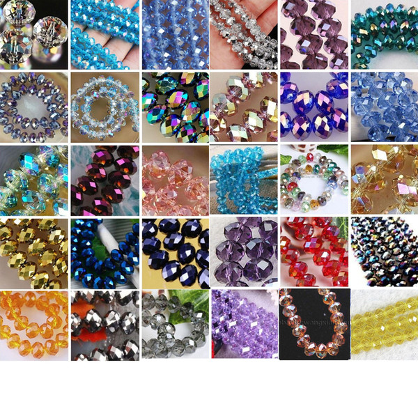 Wholesale cheap Wholesale New Faceted Crystal Loose Beads 3x4mm 100Pcs/4x6mm 100Pcs/6x8mm 70Pcs