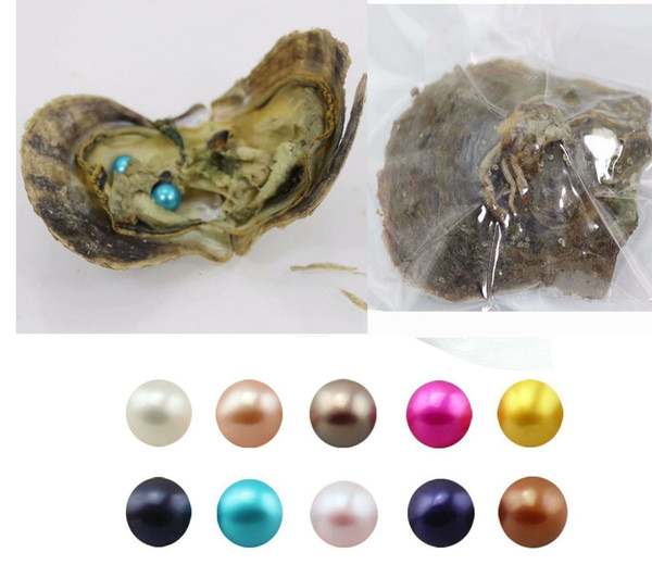 TWINS Saltwater Round Pearl free shipping 6-7mm 25 COLORS akoya round QUALITY pearl in oyster with vacuum packing