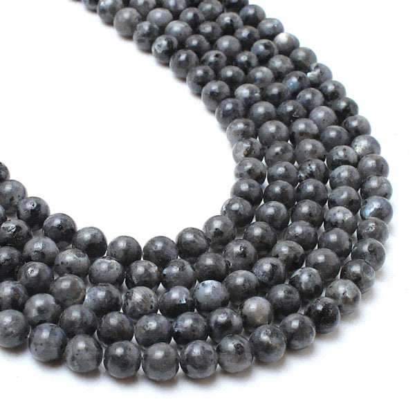 Natrual Stone Beads Black Labradorite Larvikite Stone Round Beads For Jewelry Making Bracelet Necklace 4/6/8/10/12/14mm 15inches