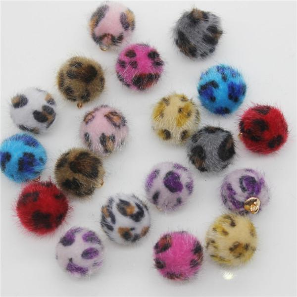 10pcs/lot Plush Fur Hair Ball Beads Charms DIY Necklace Pendant For Women Girl Earring Accessories Jewelry Making