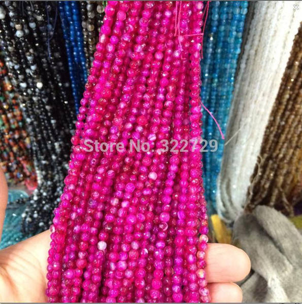 4mm Natural gem Faceted Agate Stones Loose Beads diy Jewellery Accessories For Fashion jewelry making and garment embellishment