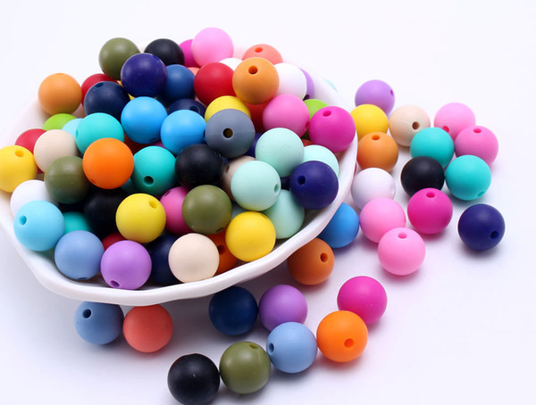 Wholesale 9MM 100PCS Random Mix Color BPA Free DIY Round Silicone Chew Beads Safety Teething Teether Beads Baby Necklace&Bracelet Made