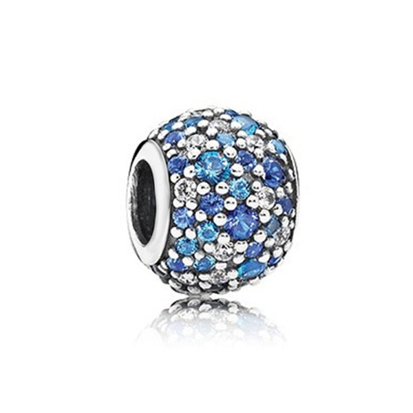 WinTion PAN Charm Silver 925 Original Luxury Bracelet with Beads, Dazzling Blue Zircon Strings Female Christmas Gifts