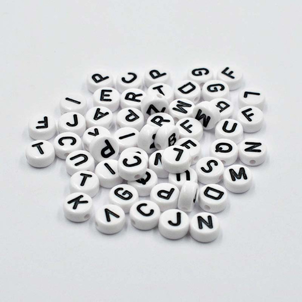 100pcs 4*7mm Round Mix Color Acrylic Random Alphabet digital Letters Beads for Jewelry Making Bracelet Necklace Diy