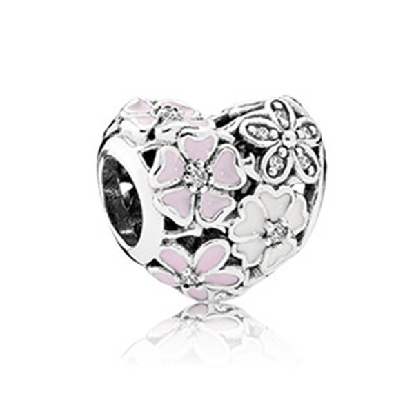 WinTion PAN 100% S925 sterling silver new bracelet beads, glamour original magnolia bouquet heart-shaped necklace pendant