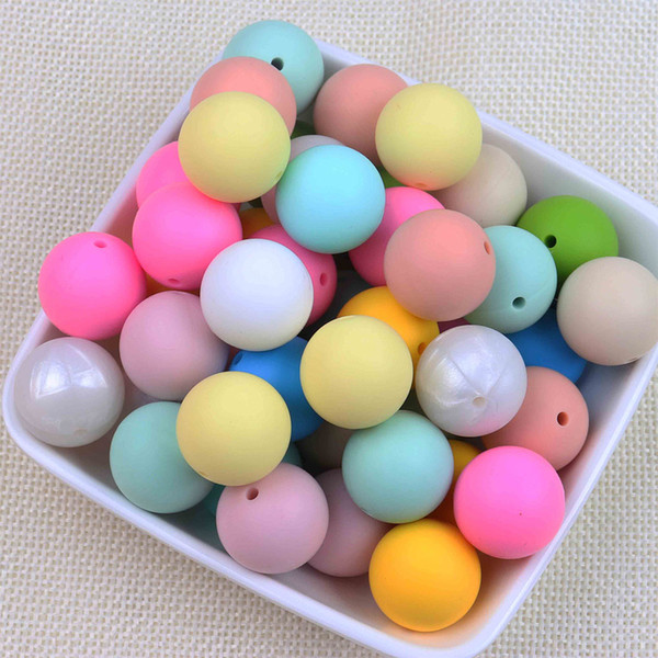 100Pcs Grade Silicone Beads Round 12 -15mm Nursing Silicone Bead Teething For Baby Teethers Necklace DIY