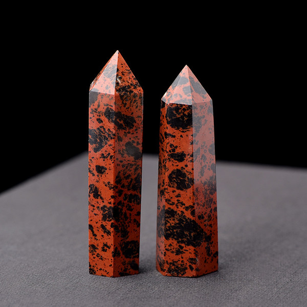 Manufacturer wholesale natural healing crystal column Obsidian Crystal column hexagon prism original stone ornament QT6C006