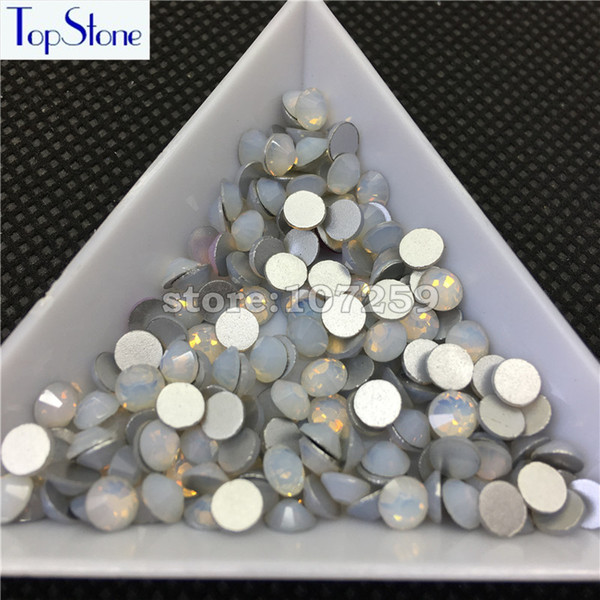 ss3-ss30 White Opal Color Shiny Crystal Round Non HotFix Flatback Rhinestone Glass Strass For Nails Art DIY Decoration