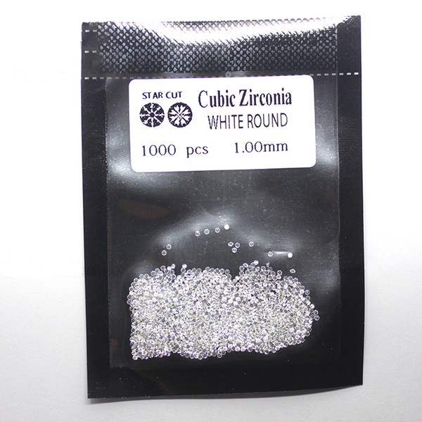 1000 pcs/Bag Cubic Zirconia Stone Round White Brilliant Cut Loose CZ Stones Synthetic Gems Beads For Jewelry for Jewelry DIY Making QT2S013