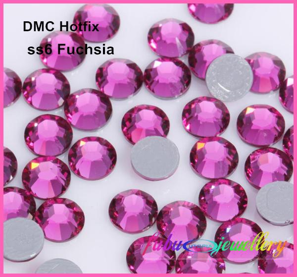 Free Shipping! 1440pcs/Lot, ss6 (1.9-2.1mm) High Quality DMC Fuchsia Iron On Rhinestones / Hot fix Rhinestones