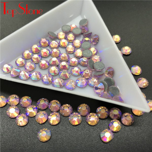 TopStone Hotfix Xilion Lt Peach AB Flatback Glass Crystal Rhinestone SS16 SS20 Iron On Stones For Dress CLothing