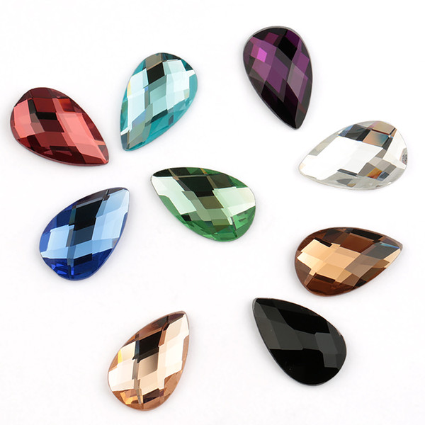 QIAO 2019 High Quality 11*18mm Drop Non hotfix Flatback Paste Rhinestones Crystal Glass Stones for Clothing Decoration