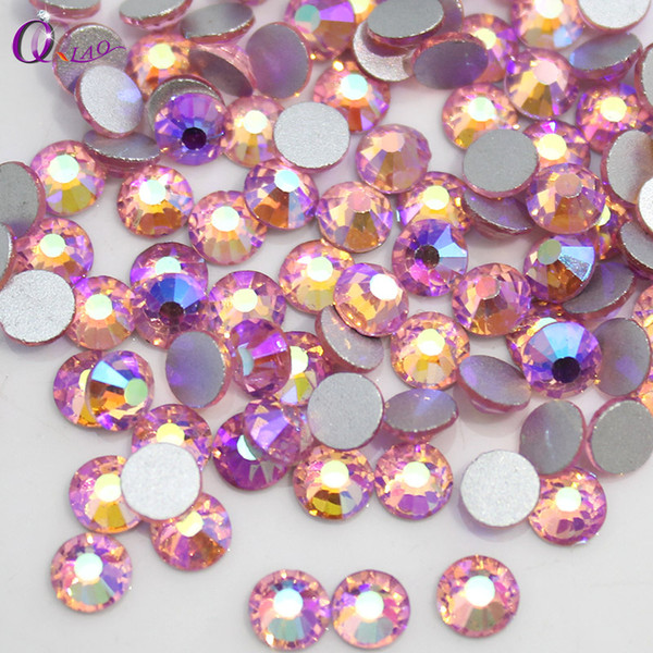 Light rose AB Rhinestones Flat Back Non Hotfix Glitter Art Design Stone,DIY 3d Garment Decorations Supplies,1440pcs/lot Nail Gem