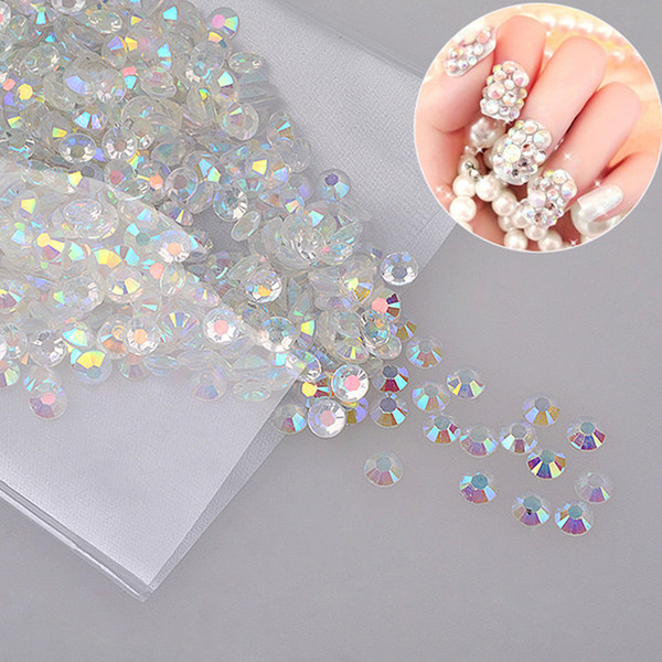 Transparent Crystal AB 2mm 1000pcs Flatback Resin Rhinestones DIY Phone Nail art,Glue on rhinestones,resin sticker for fabric