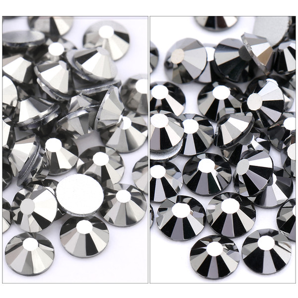 QIAO 2 Colors hematite Non Hotfix Flatback Rhinestone Glue On Glass Rhinestones DIY For Clothes Decoration SS20 (4.8-5.0mm) 1440pcs