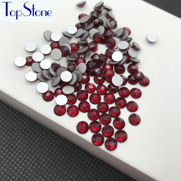 Topstone Crystal Non HotFix Rhinestones Siam Dark Red Color ss3-ss34 Nail Art Flatback Glass Crystals Stones