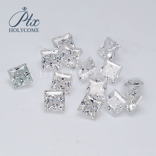 0.5 ct DEF VVS wholesale loose Machine cut white color square shape princess cut moissanite synthetic diamond