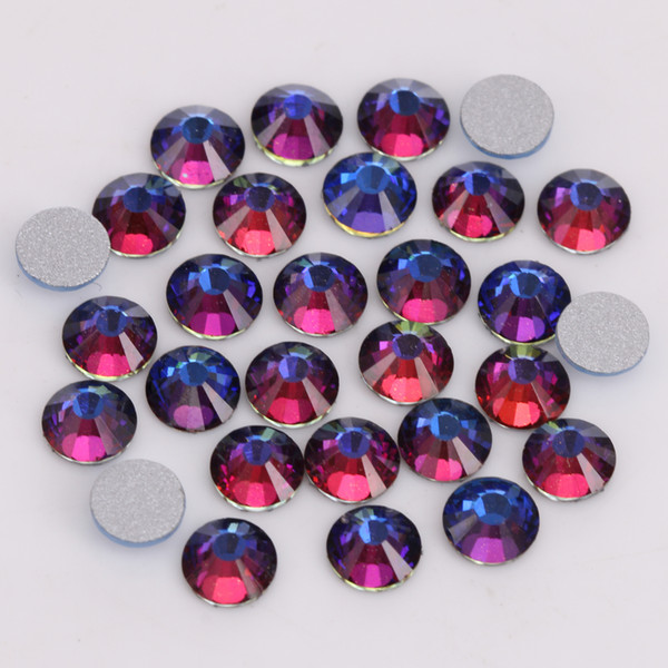 Good Quality ss3-ss30 Crystal Vitrail Medium Flat Back Nail Art Glue On Rhinestones / Non Hotfix Crystals