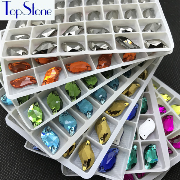 Topstone S shape Sew On Stone Glass Crystal Flatback 6x12mm 72PCS Sew on Rhinestone For Costume Dress clothing