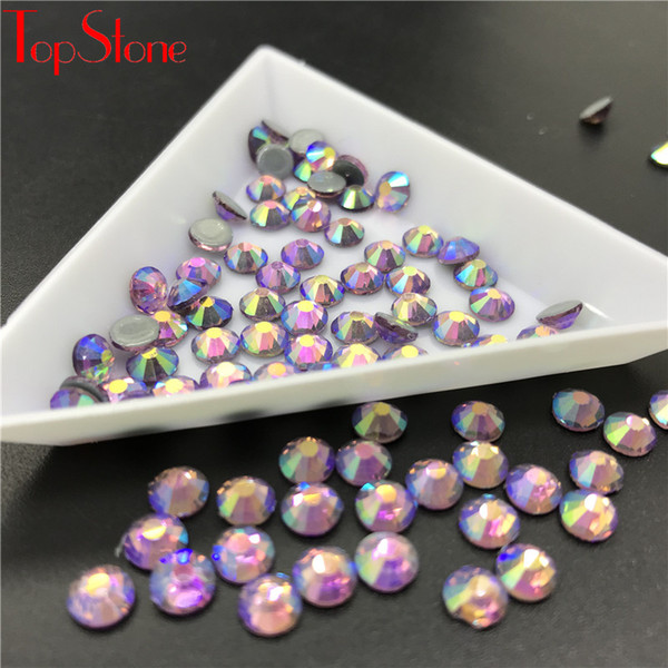 TopStone Hotfix Xilion Lt Rose Hot Pink AB Flatback Glass Crystal Rhinestone SS16 SS20 Iron On Stones For Dress CLothing