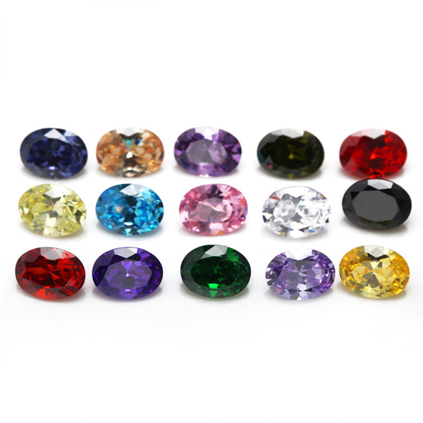 Wholesale High quality mix color 30 PCS/ bag 10*12 mm Oval Faceted Cut Shape 5A VVS Loose Cubic zirconia free shipping