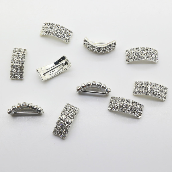 50Pcs/Set 20*9mm U Shape Rhinestone buckle Diamante Wedding Supplies Card Accessory Ribbon Decorative Deduction DIY