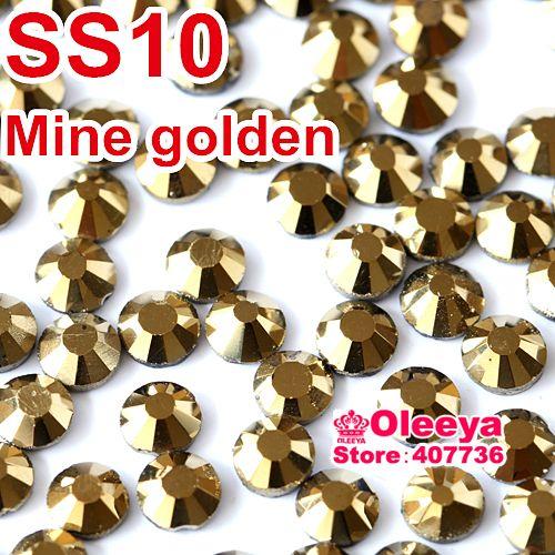 SS10 2.7-2.8mm,1440pcs/Bag Aurum Hematite Gold DMC HotFix FlatBack loose Rhinestones,machine cut iron-on crystals stones Y0120