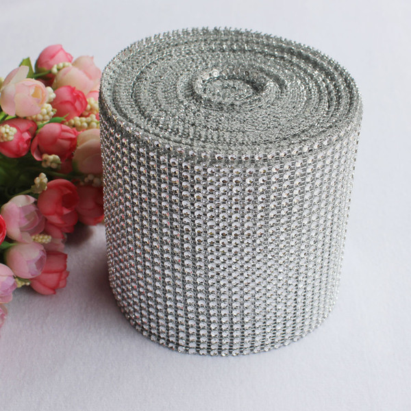 1 Roll 24 Row 10 Yard Acrylic Rhinestone Diamond Ribbon for Wedding Cakes, Birthday Decorations,Baby Shower Events,Arts and Crafts