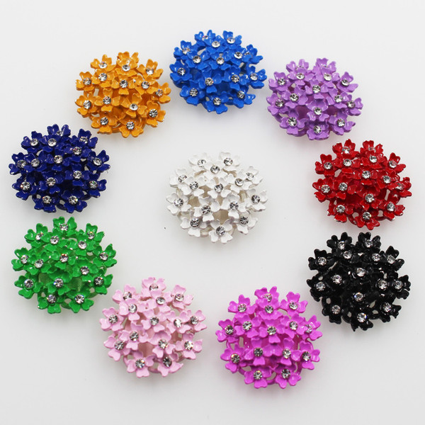 NEW 50Pcs/Set 25MM Round flat back colorful alloy Rhinestone buttons/ craft rhinestone DIY wedding embelishment buckle