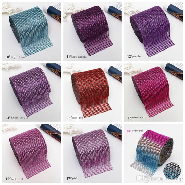 Mixed 20 Styles Fashion Sew On 4mm 24rows Rhinestone Hollow Mesh Trim Drill 10yards/Roll Top Quality Plastic Base For Garment