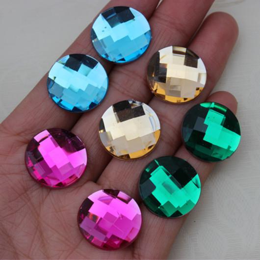 Mix Color 18mm 200pcs Acrylic Circular Rhinestones,Superior Taiwan Acrylic Flat Back Rhinestones Free Shipping