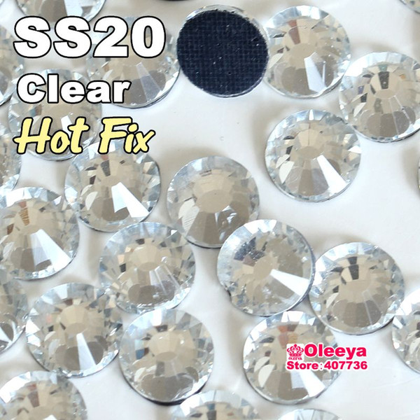 A+DMC Crystal Clear Hot Fix Rhinestone ss20 1440pcs/lot Hotfix Stones For Wedding Dress Y0005